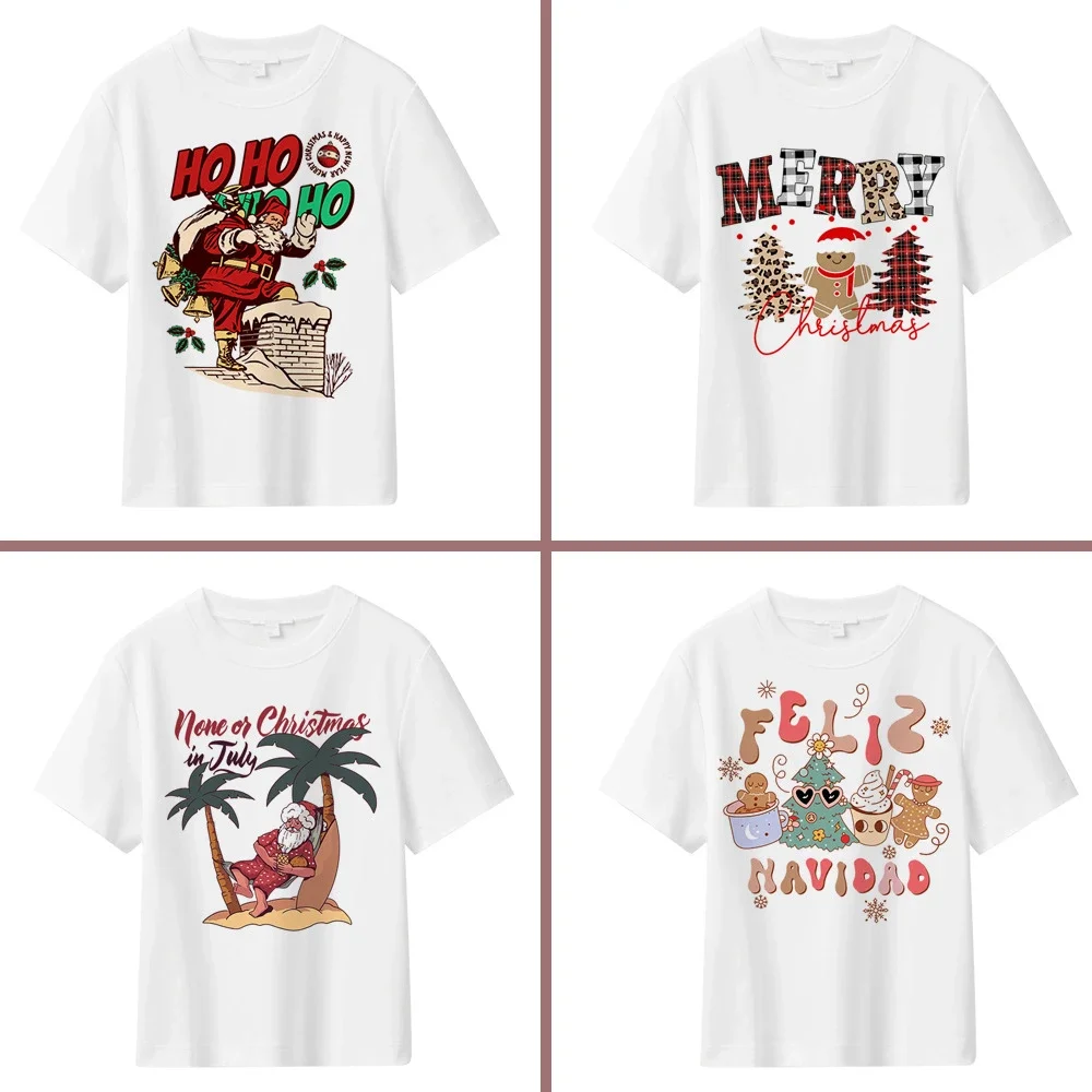 Plus-Size Men's Loose-Fit Christmas Print Tee