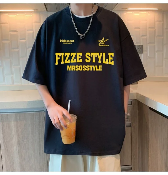 Summer 2025 Men's Cotton Oversized T-shirt Detail