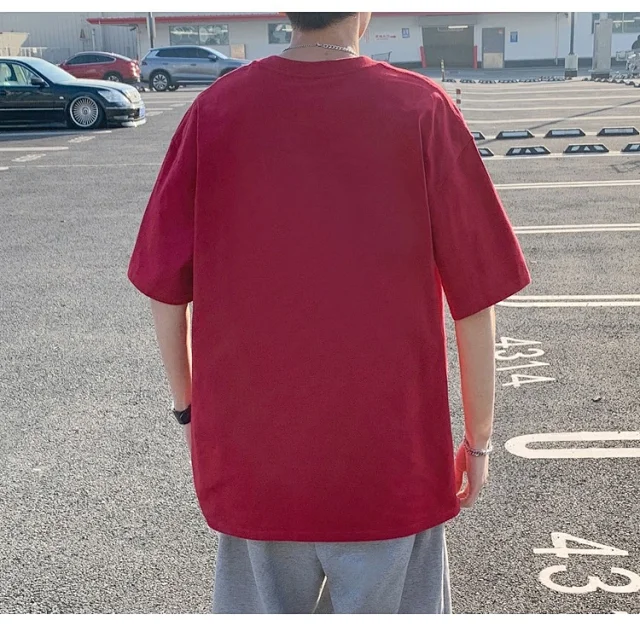 Men's Heavyweight Cotton Summer Tee Loose Detail