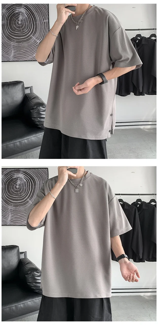Men's 2025 Oversized Summer T - Shirt (Ins Hong Kong Style) Detail