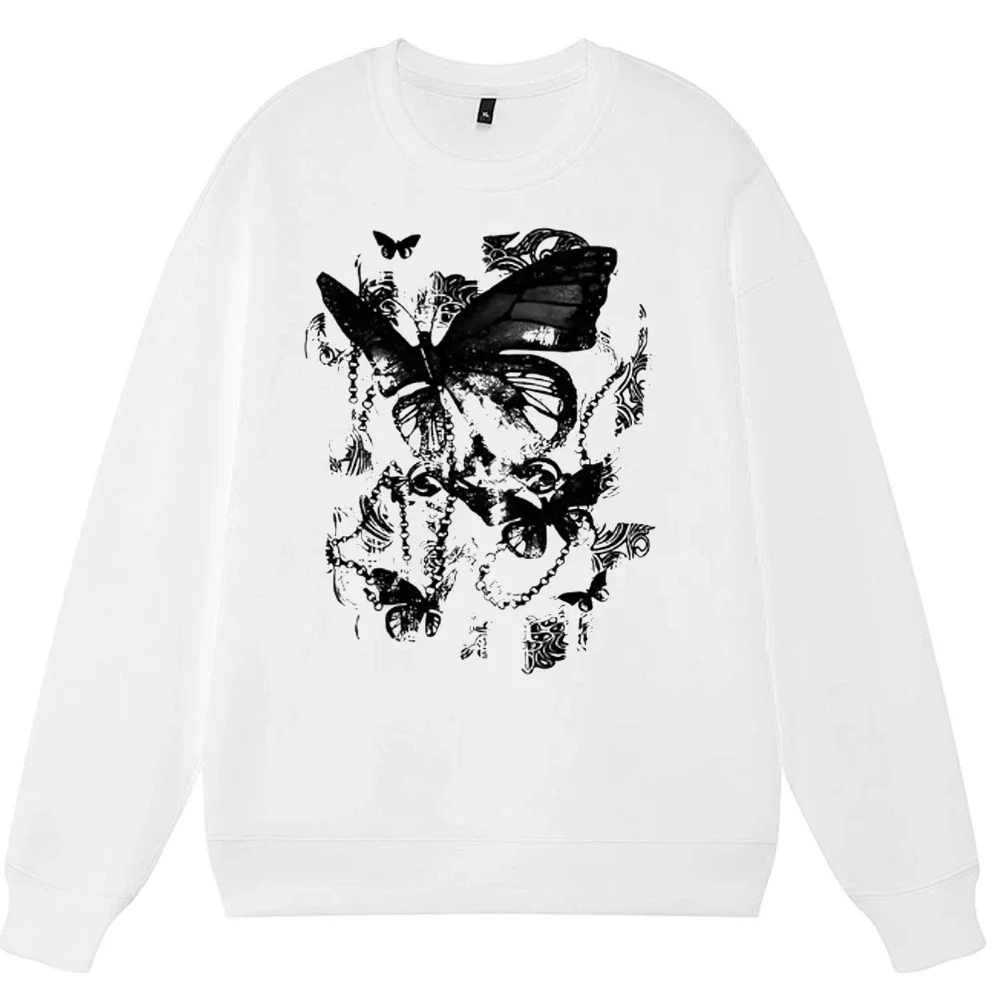 Men's Cartoon Butterfly Print Sweatshirt Set