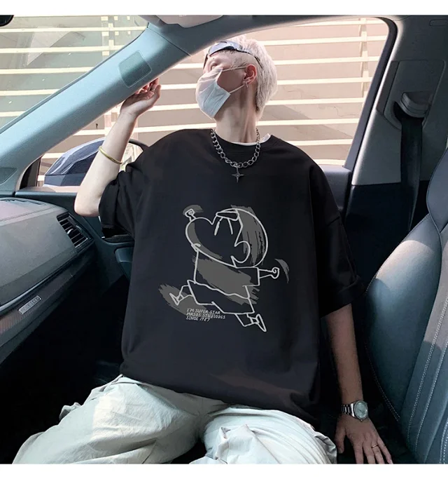 Men's HK Style Oversize Cotton Tee Detail