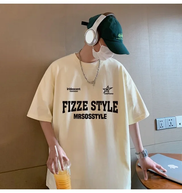 Summer 2025 Men's Cotton Oversized T-shirt Detail