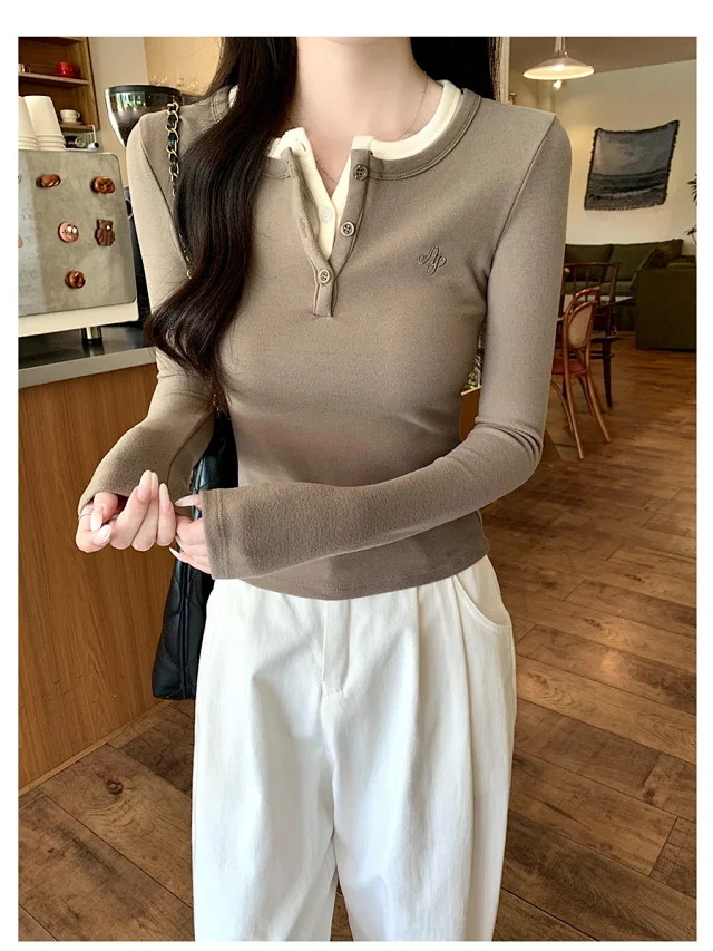 2025 Fall Women's Slim Layered Tee Detail