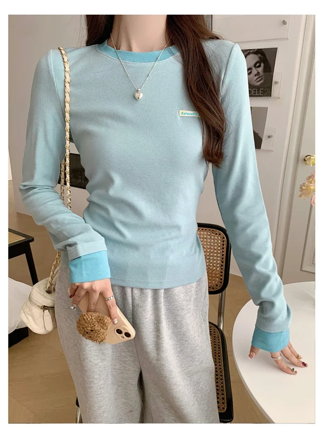 Women's Layered Colorblock Long Sleeve Tee Detail
