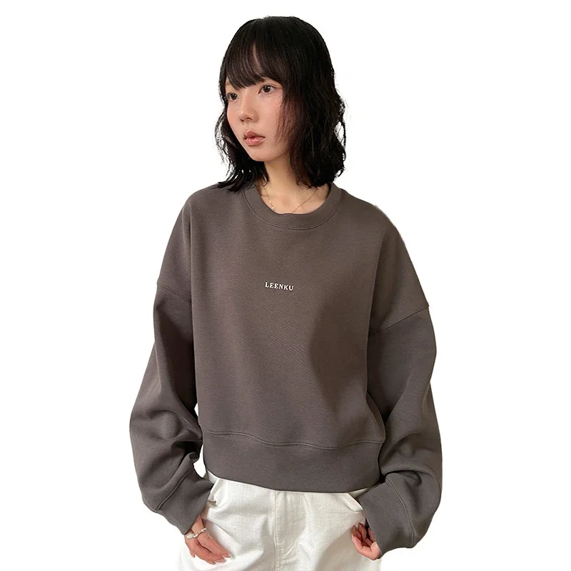 Women's Korean Minimalist Cropped Sweatshirt