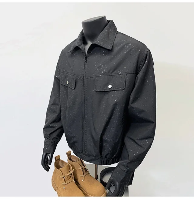 Starry Sky Men's Edgy Flight Jacket Detail