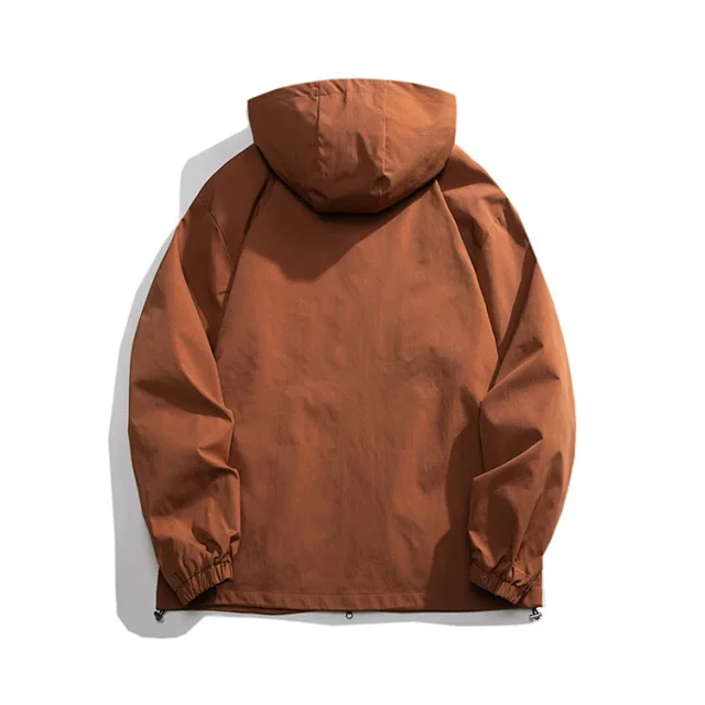 Men's HK Style Loose Hooded Windbreaker Detail