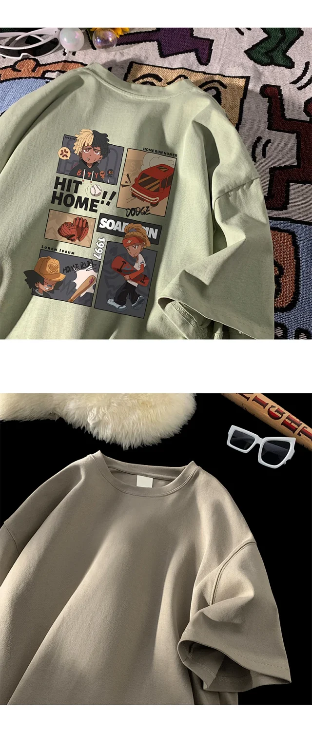 Men's Cartoon Print Heavyweight Cotton Tee Detail
