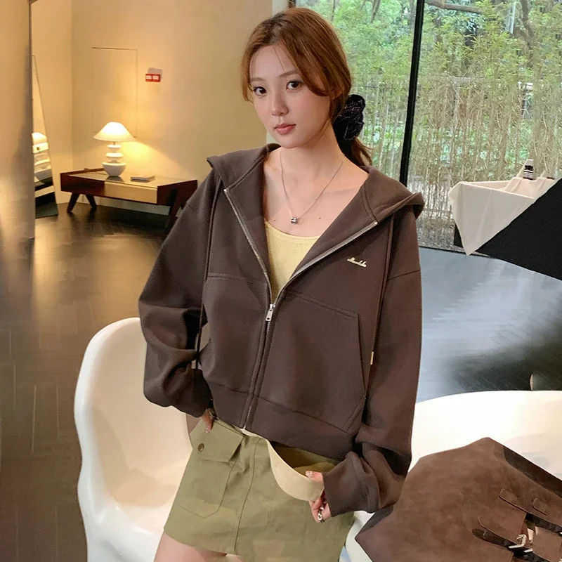 Women's Oversized Cropped Zip Hoodie FW25
