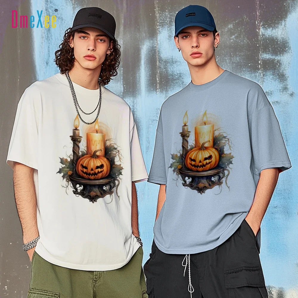 Teen Boys Halloween Candle Print T-shirt
