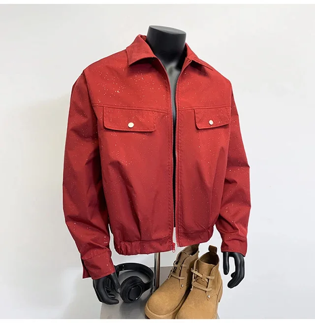 Starry Sky Men's Edgy Flight Jacket Detail