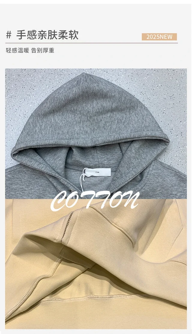 2025 Korean Women's Heavyweight Zip Hoodie Detail