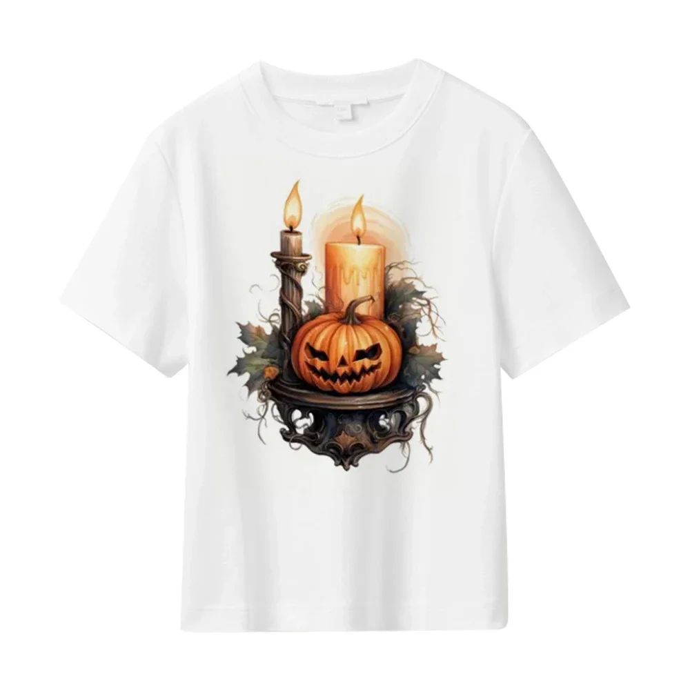 Teen Boys Halloween Candle Print T-shirt