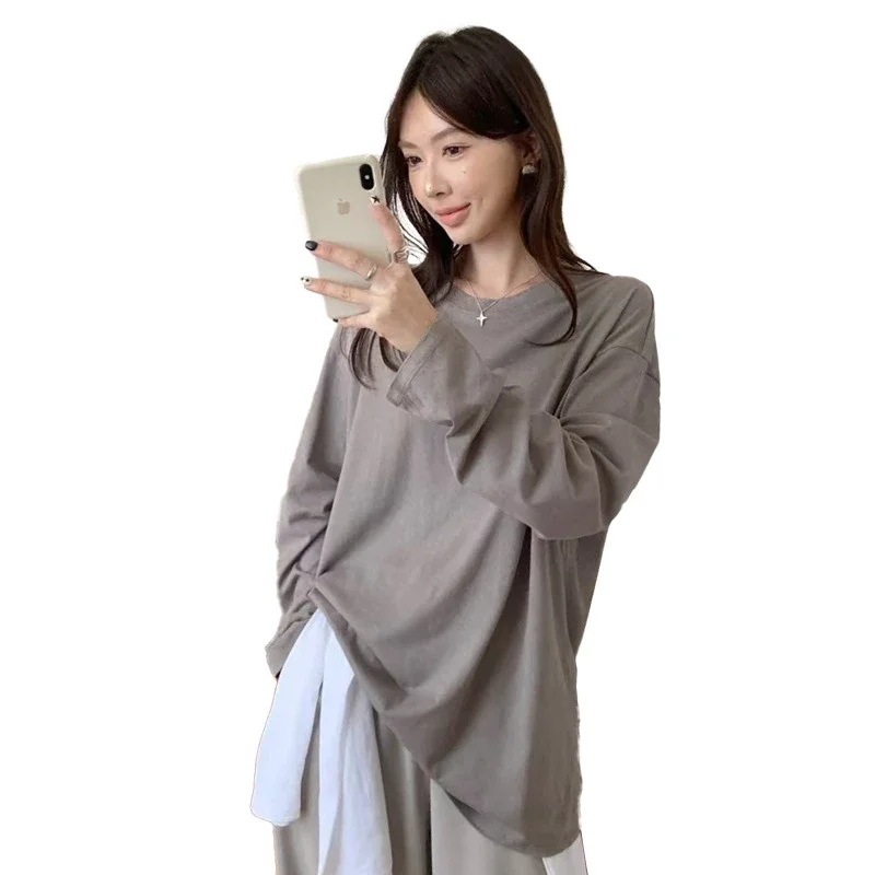 Relaxed Fit Slimming Long Sleeve Tee