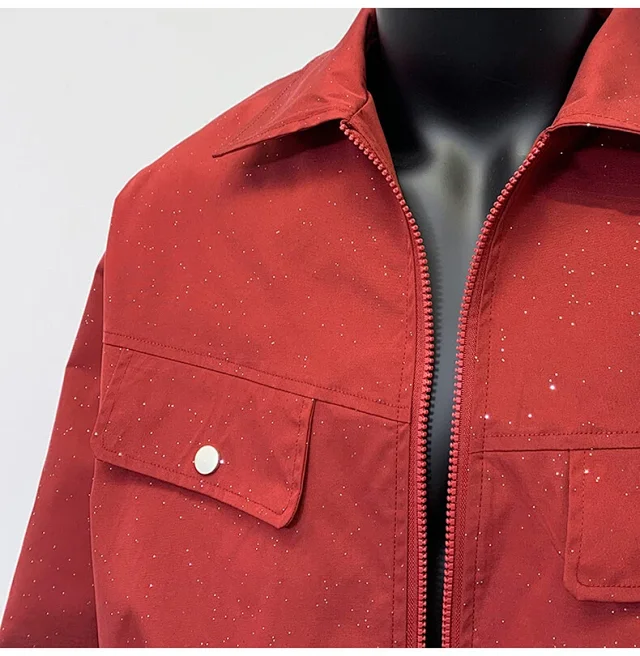 Starry Sky Men's Edgy Flight Jacket Detail