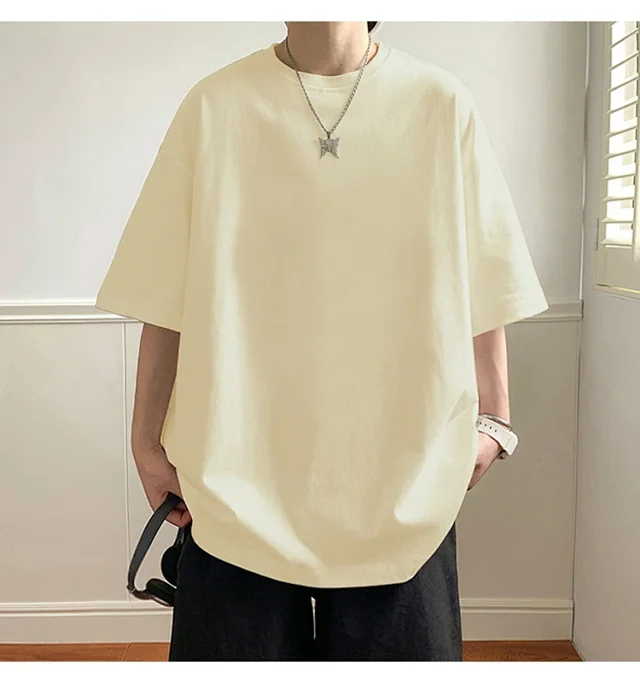 Men's Heavyweight Cotton Summer T-Shirt Two-Pack Detail