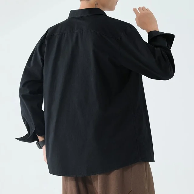 Men's Wrinkle-Free Work Shirt Loose Fit Detail