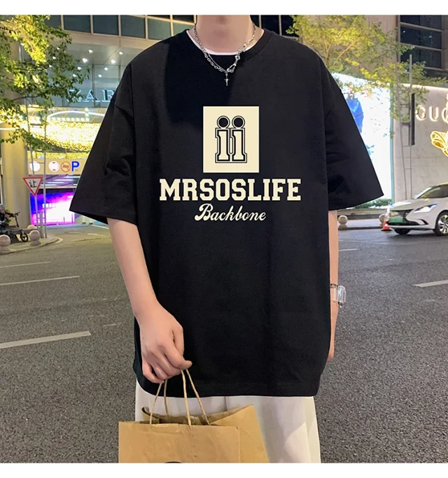 Men's Heavyweight Cotton Oversized T-Shirt Detail
