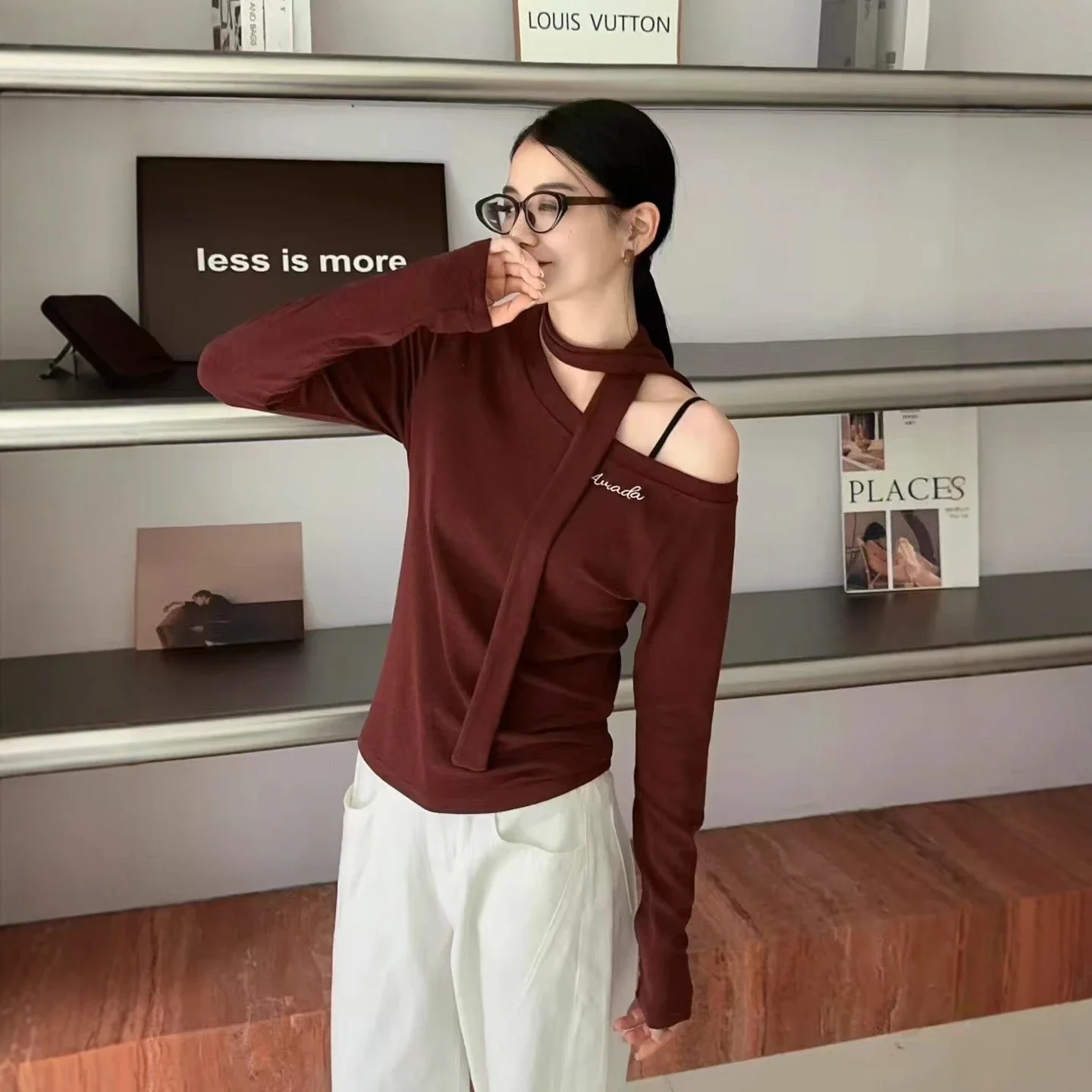 New Korean Off-Shoulder Slimming Women's Top