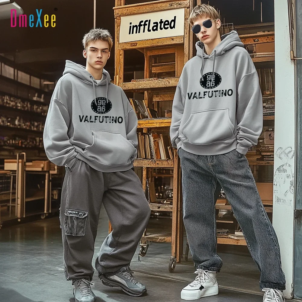 Men's Plus-Size Cotton Hoodie Digital Print