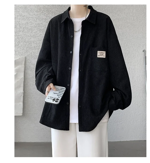 Men's Vintage Corduroy Long Sleeve Shirt Detail