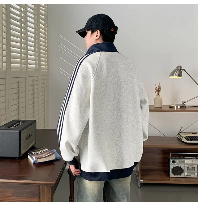 Men's Oversized Patchwork Cardigan Detail