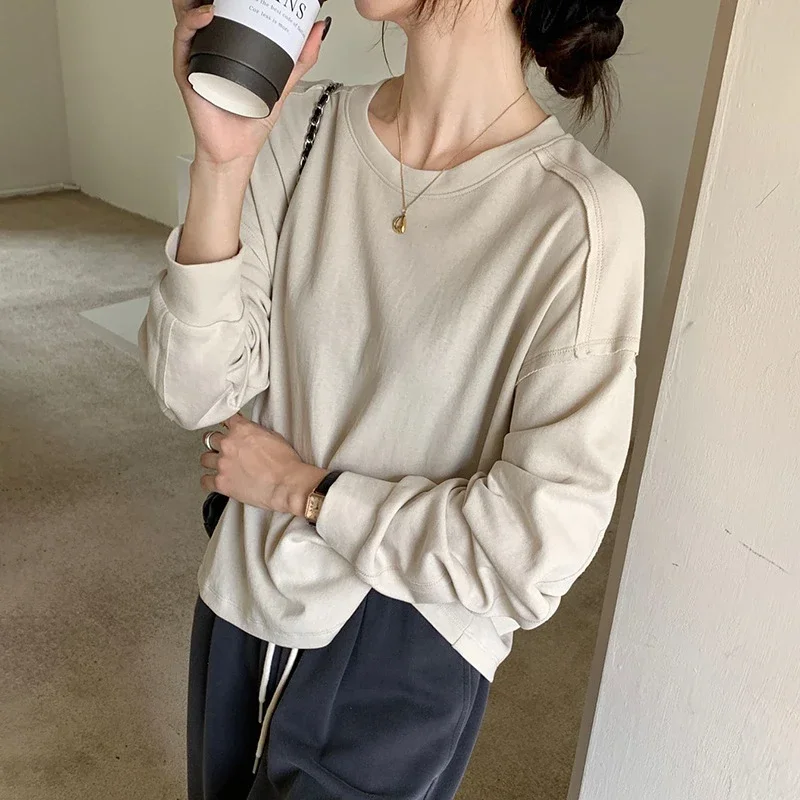 Women's Cotton Loose Long-Sleeve T-Shirt
