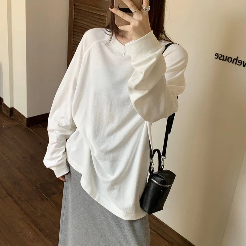 Korean Women's Boyfriend Raglan Long-Sleeve Tee