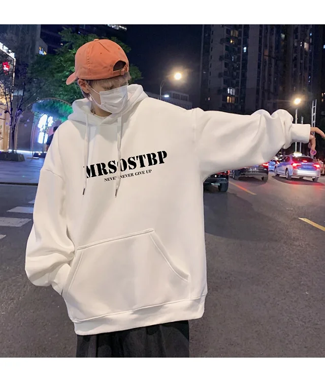 Men's Heavy Fleece Retro Hoodie Oversized Detail