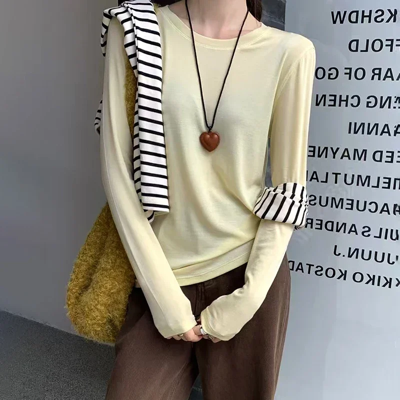 Wool Crew Neck Long Sleeve T-Shirt