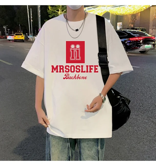Men's Heavyweight Cotton Oversized T-Shirt Detail