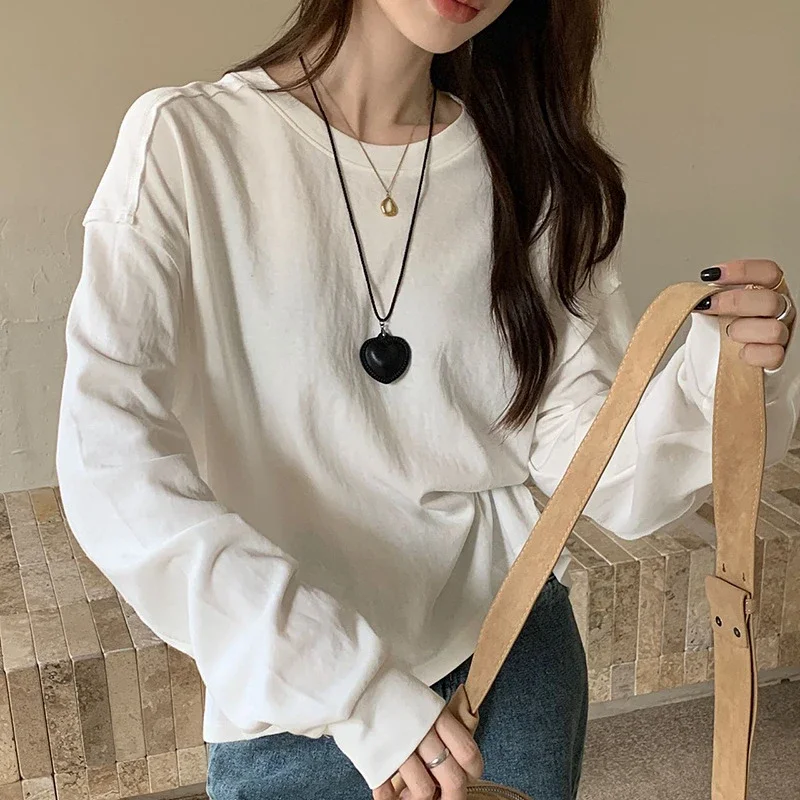 Women's Cotton Loose Long-Sleeve T-Shirt