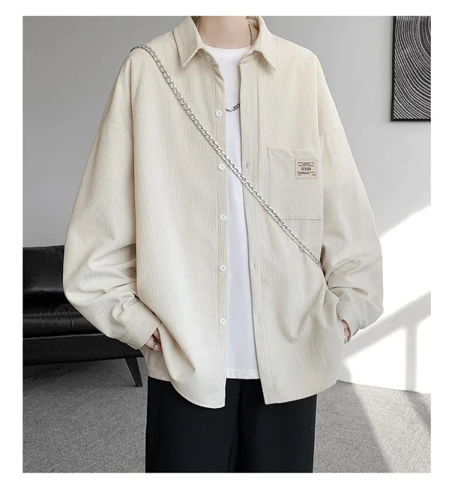 Men's Vintage Corduroy Long Sleeve Shirt Detail