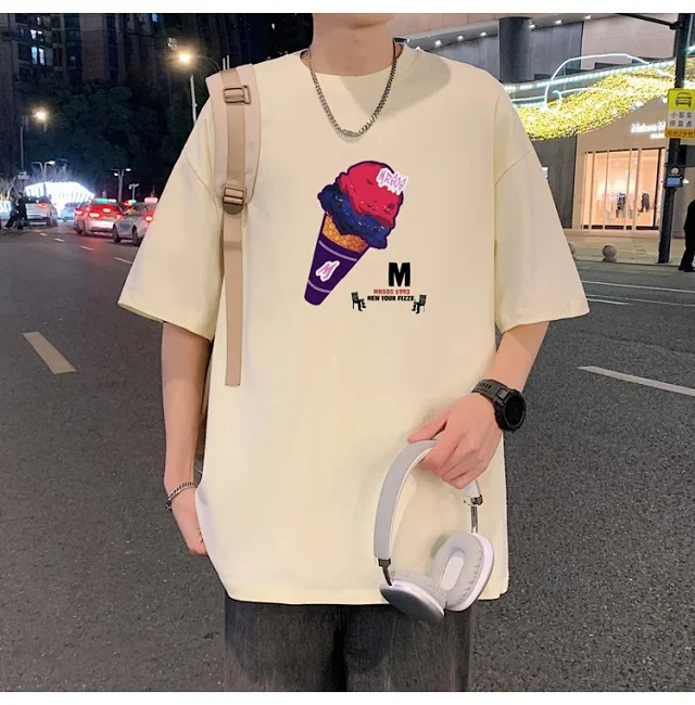 Men's Heavyweight Cotton Round Neck Tee Detail