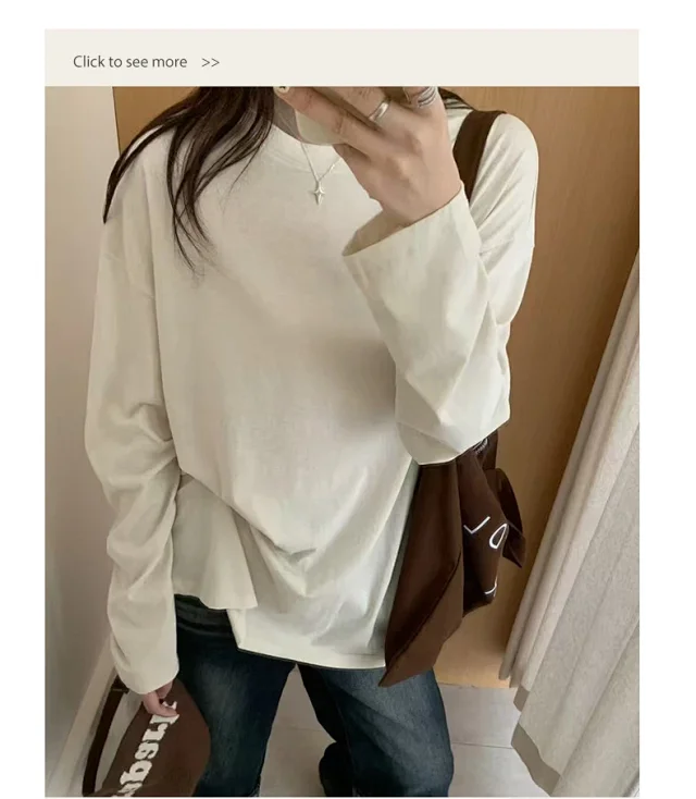 Relaxed Fit Slimming Long Sleeve Tee Detail