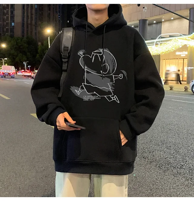Men's Cotton Hoodie Cartoon Youth Loose Detail
