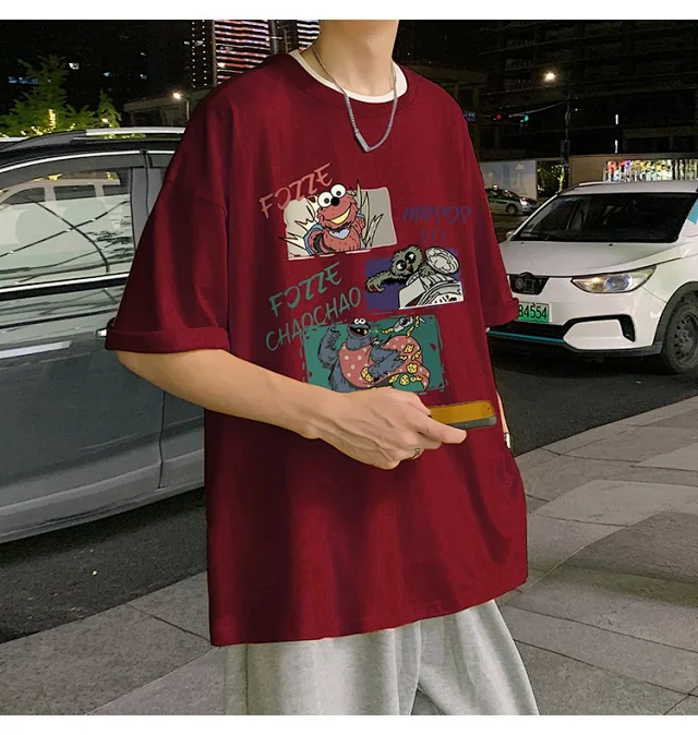 Men's Summer Oversized Cotton Street Tee Detail