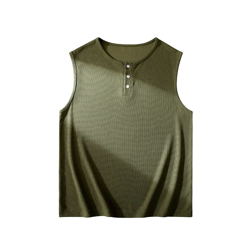 2025 Men's Retro Henley Fitness Vest