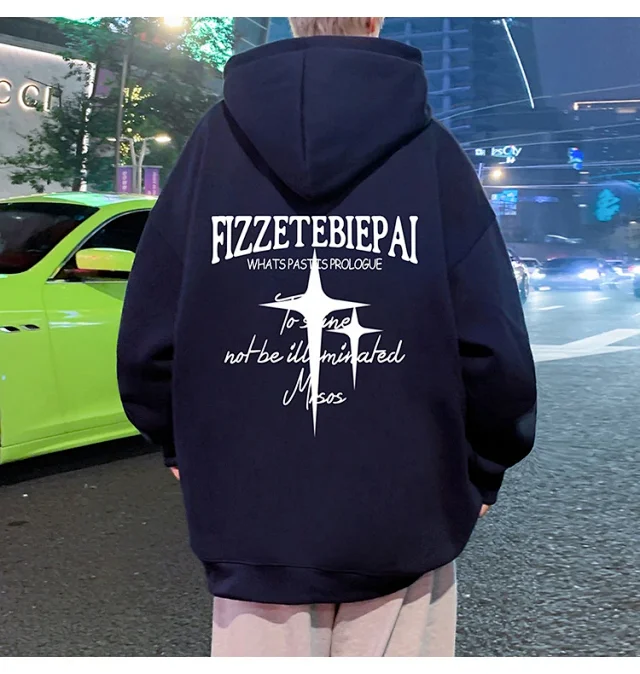 Men's Heavy Fleece Retro Hoodie Oversized Detail