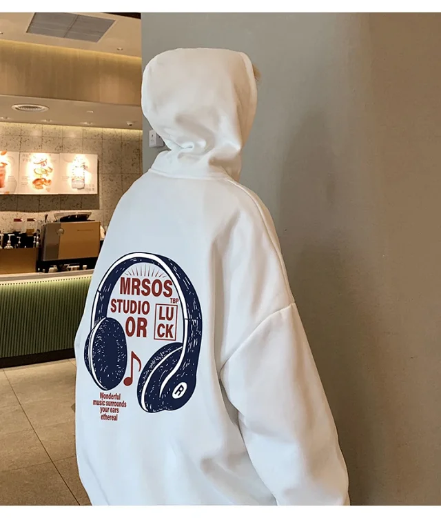 2025 Men's Cotton Hoodie (Hong Kong Style, Loose, Streetwear) Detail