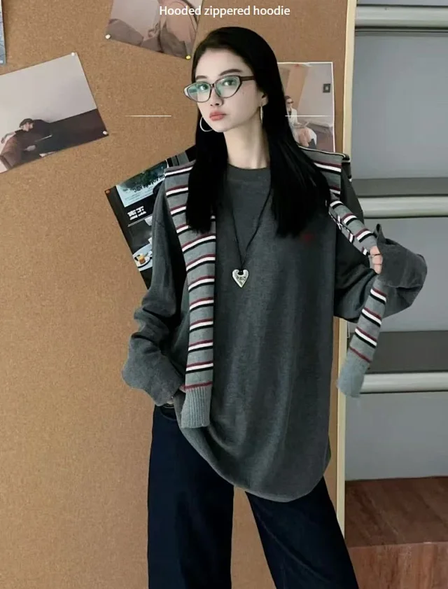 Designer Vintage Color-block Long Sleeve Tee Detail