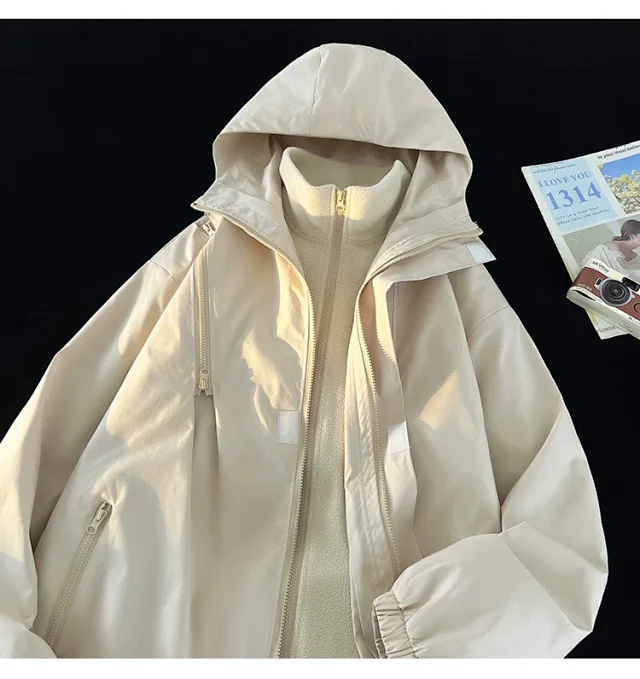 Windproof Waterproof Fleece-Lined Couple's 3-in-1 Jacket Detail