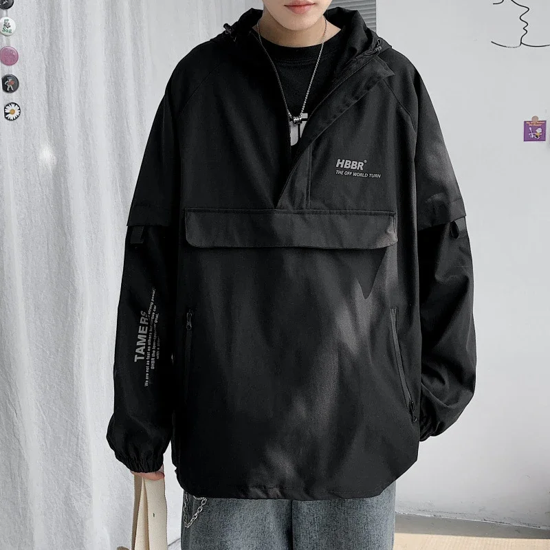 Men's Lightweight Half-Zip Hooded Pullover Jacket
