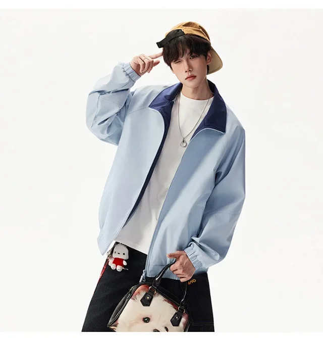 Cleanfit Color Block Retro Baseball Jacket Detail
