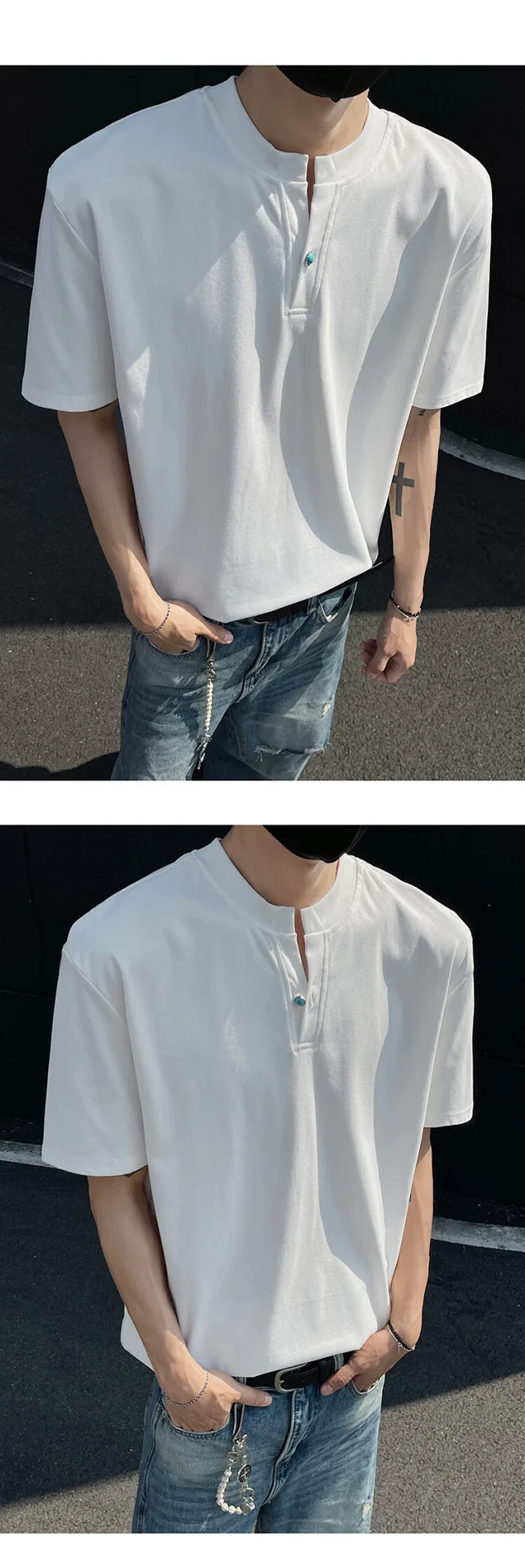 Men's Vintage Henley Short-Sleeve T-Shirt Detail
