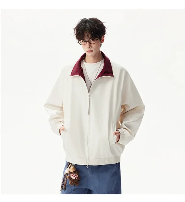 Cleanfit Color Block Retro Baseball Jacket Detail