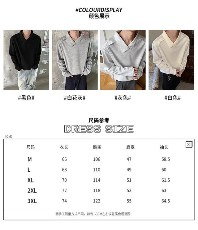 Men's White Deconstructed Polo Long Sleeve Detail