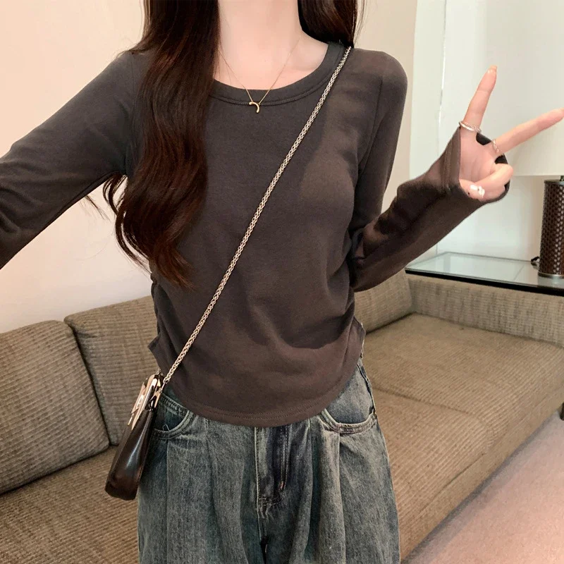 Women's Slim-Fit Fleece-Lined Long-Sleeve Tee