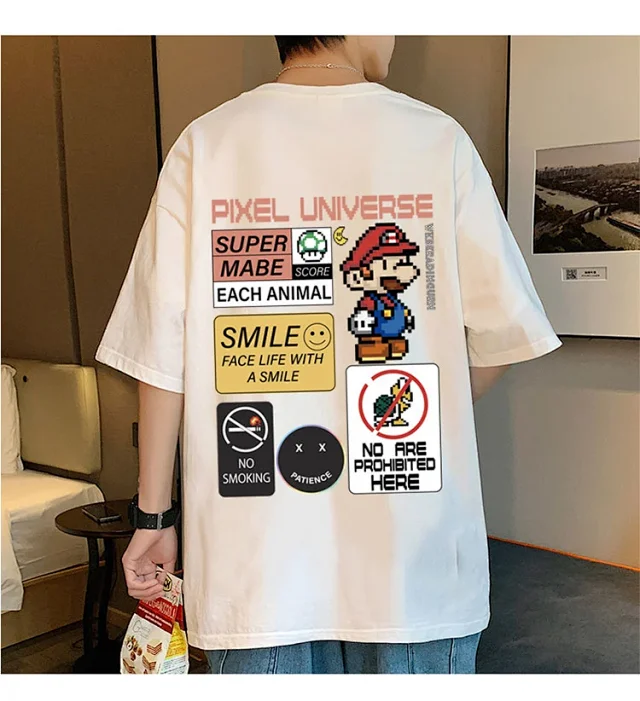 Men's Retro Hong Kong Mario T-Shirt Detail